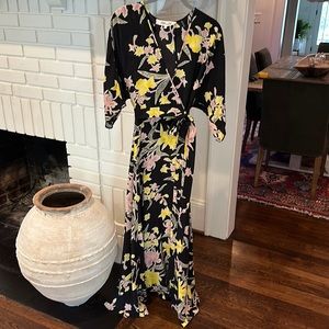 Diane Von Furstenberg faux wrap silk Kimono dress